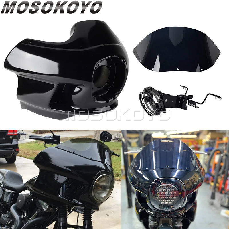 Reflektor owiewka przednia szyba z uchwytem do Harley Street Bob FXBB Low Rider FXLR FXLRST FXLRS Softail Standard FXST 18-23