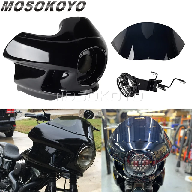 Reflektor owiewka przednia szyba z uchwytem do Harley Street Bob FXBB Low Rider FXLR FXLRST FXLRS Softail Standard FXST 18-23