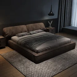 Italian light luxury suede fabric bed, 2-meter master bedroom king size bed, modern and simple 1.8-meter fabric