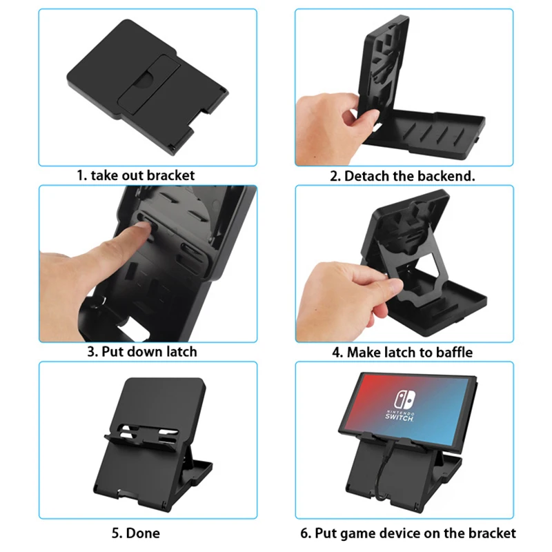 Switch PlayStand Bracket Adjustable Angle Bracket for Nintendo Switch/Lite/OLED Console Foldable Switch Bracket PlayStand