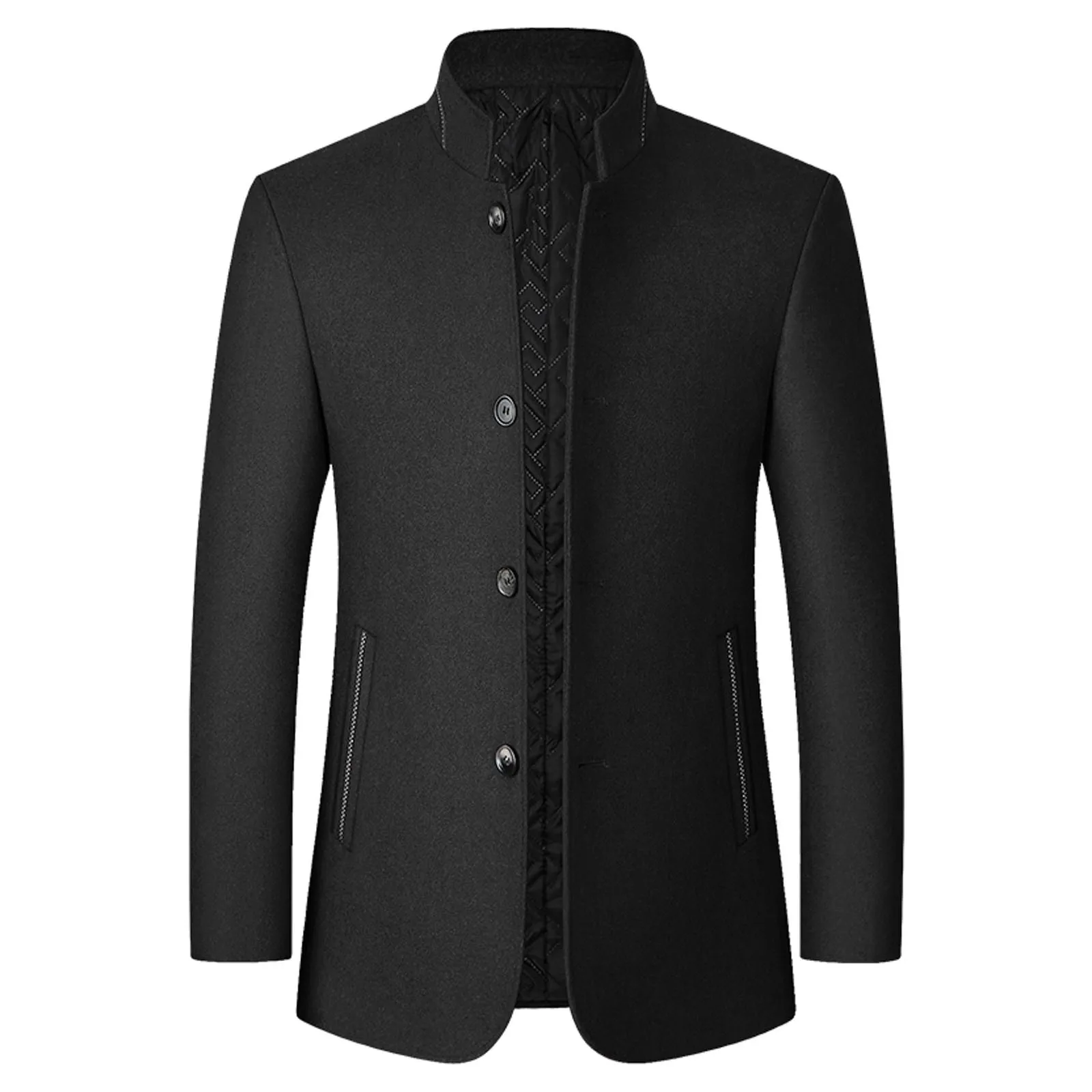 Men Cashmere Blazers Suits Jackets Stand-up Collar Business Casual Suits Coats Male Slim Fit Blazers Jackets Blazers Coats