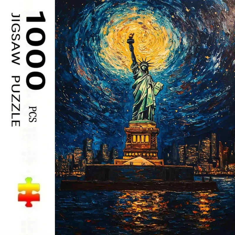 1000 Pieces Jigsaw Puzzle Abstract Van Gogh Landscape Paintings Stress Reducing Toys Holiday Gift Perfect for DIY Creative