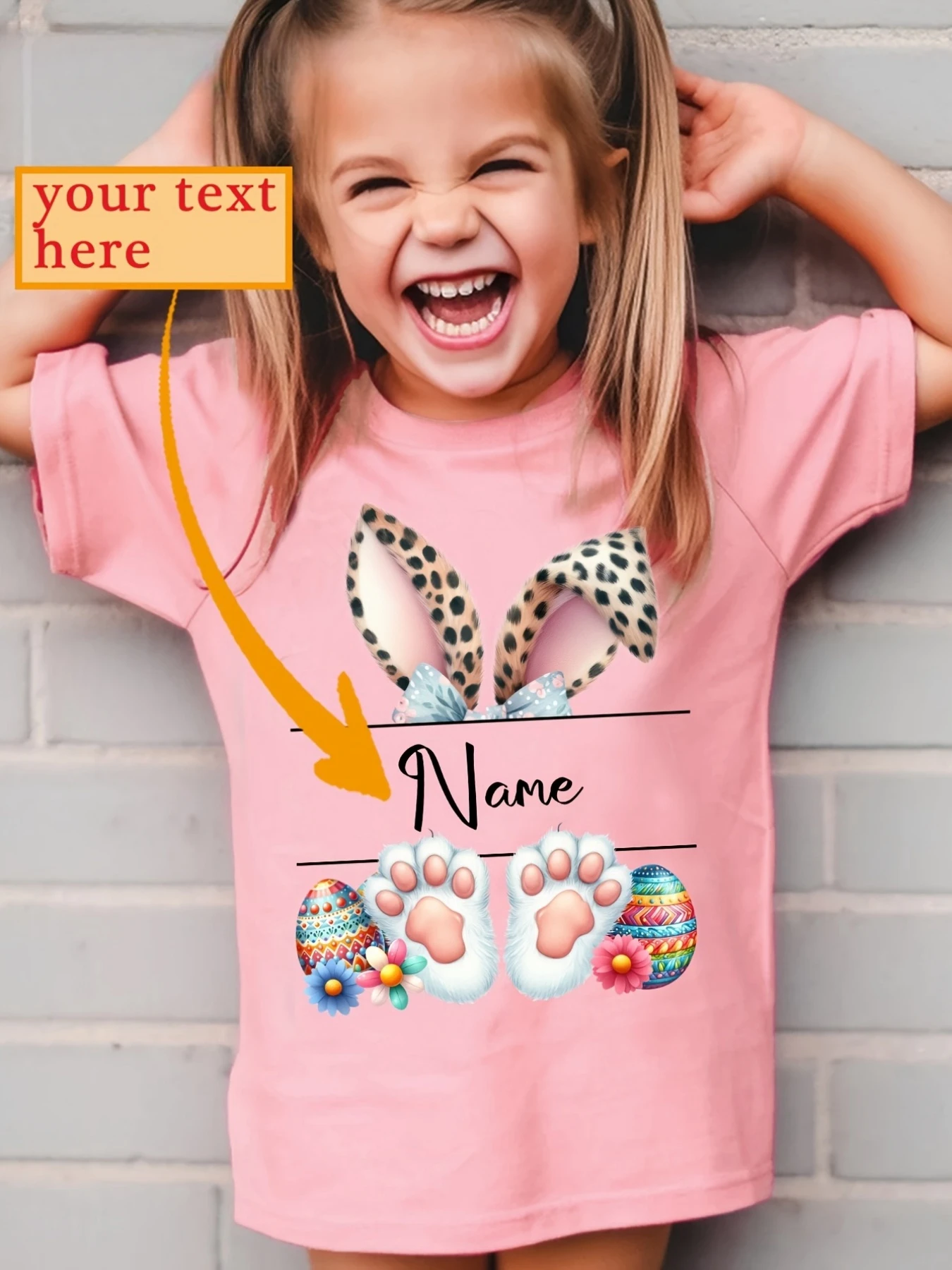 

Easter Custome Girl T Shirt Cute Bunny Print Summer Girls Clothes Short Sleeve Girl Clothes Crew Neck Tops Fashion Children Top