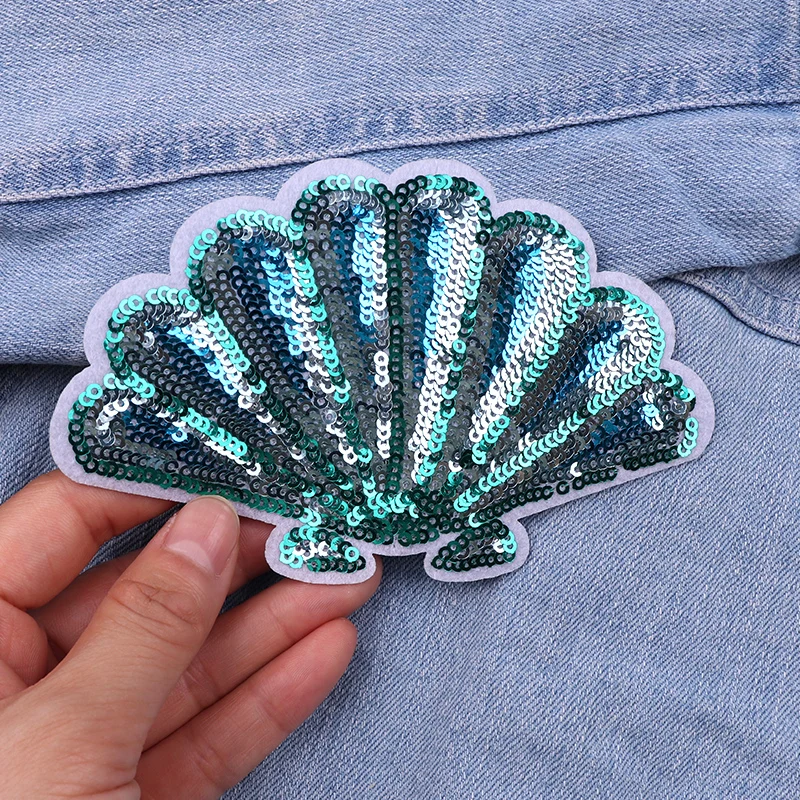 Cartoon Sequins Patch Mermaid Unicorn Wing Embroidered Patches DIY Clothing Sewing Decorate Sequins Embroidery Patch Applique