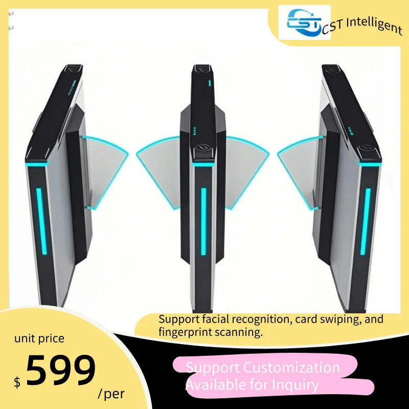 All-in-One Access Control System with Face Recognition Wing Gate and Three Roller Turnstiles for Community Pedestrian Passage