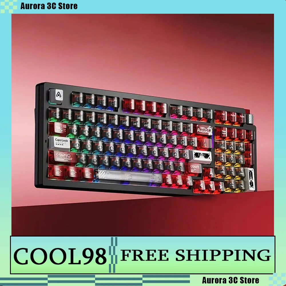 

DAREU Cool98 Mechanical Keyboard with Star Ring Light Strip Wireless RGB E-sports Gaming Keyboard Transparent FPS Customized