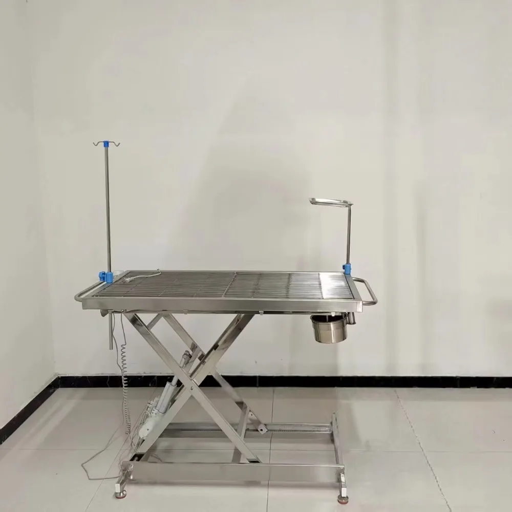 Herta factory direct pet stainless steel operating table, electrically adjustable, side USB charging CE ISO certified