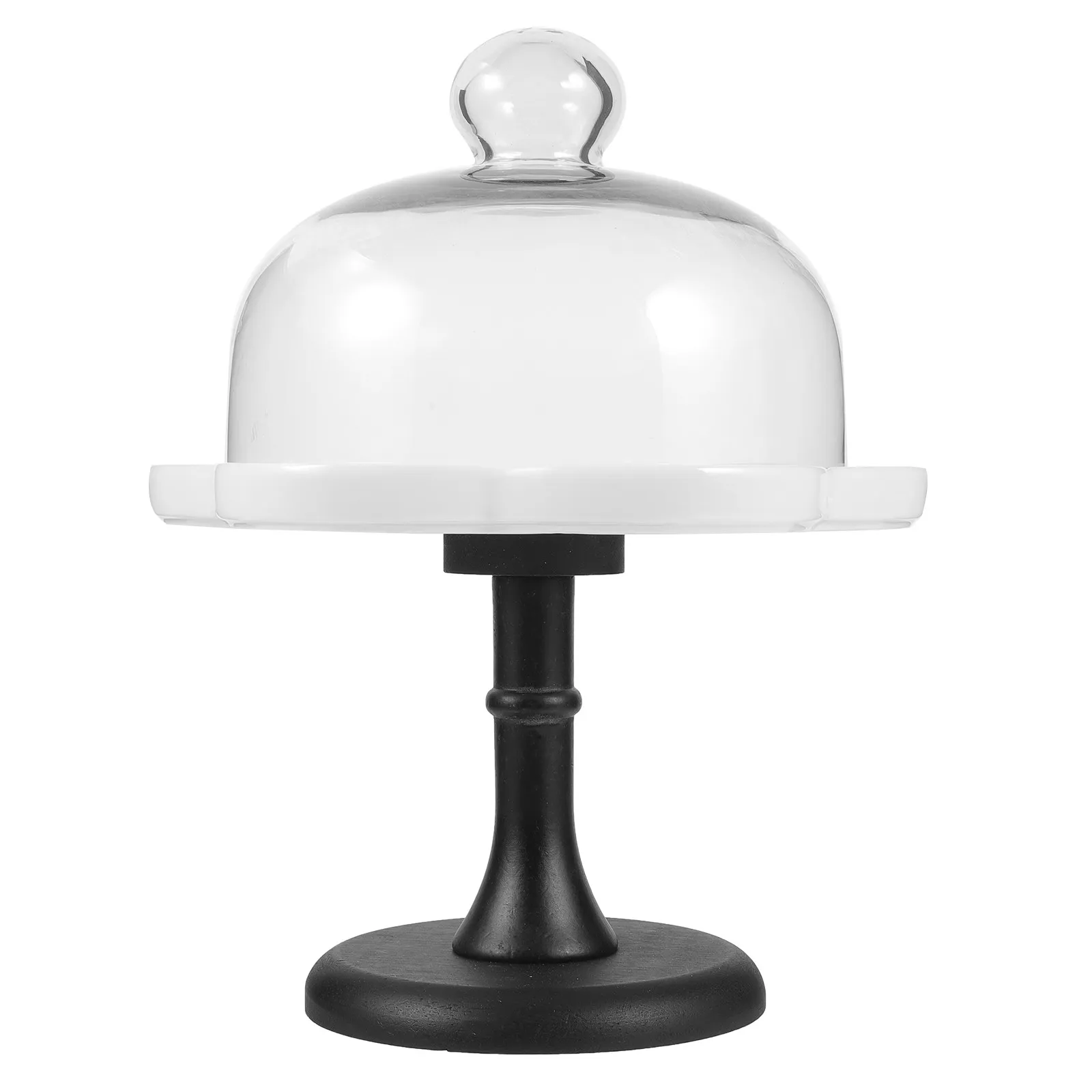 

High Footed Cake Stand Clear Glass Dome Birthday Party Dessert Display Tray Cupcake Holder Cake Plate with Lid for Snacks Cheese
