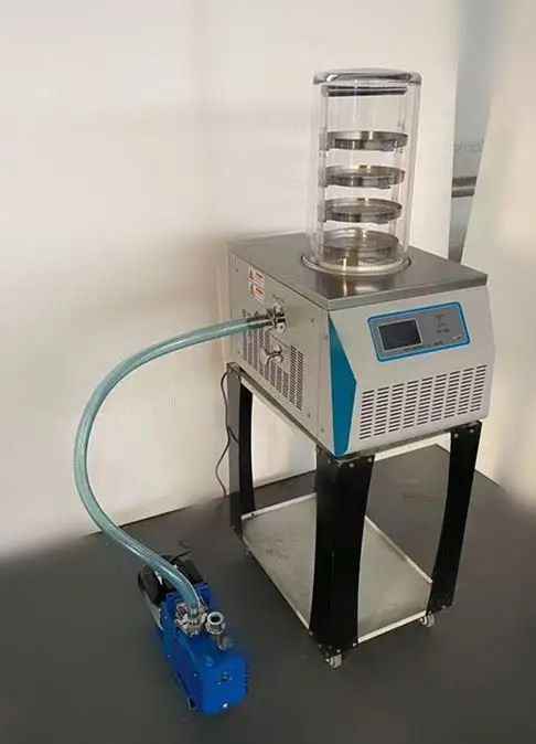 Small Lyophilizer Vegetable Fruit Mini Vacuum Freezer Dryer Medicinal Materials Experimental Freeze Drying Machine