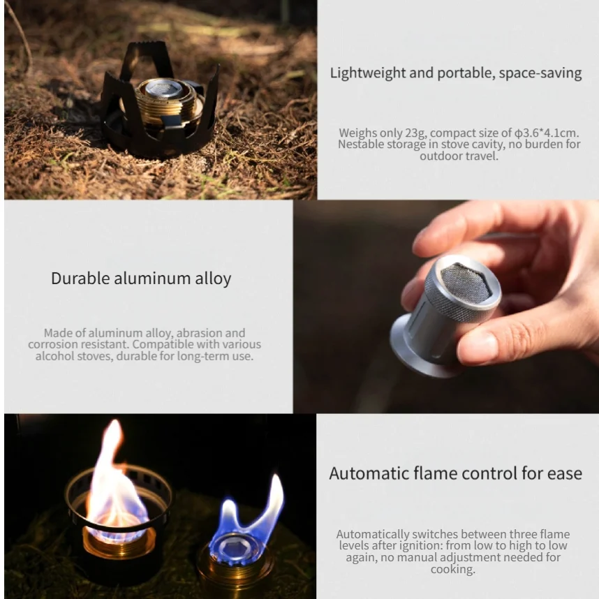 /Aluminum /Alloy /Camping Stove Burner Core Simmering Cooktop With Automatic Flame Controller Portable Fuel For Ring For Outdoor