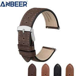 ANBEER Crazy House Leather Watch Strap, watches for man, 16mm18mm 19mm 20mm 22mm 24mmReplacement Watch Band