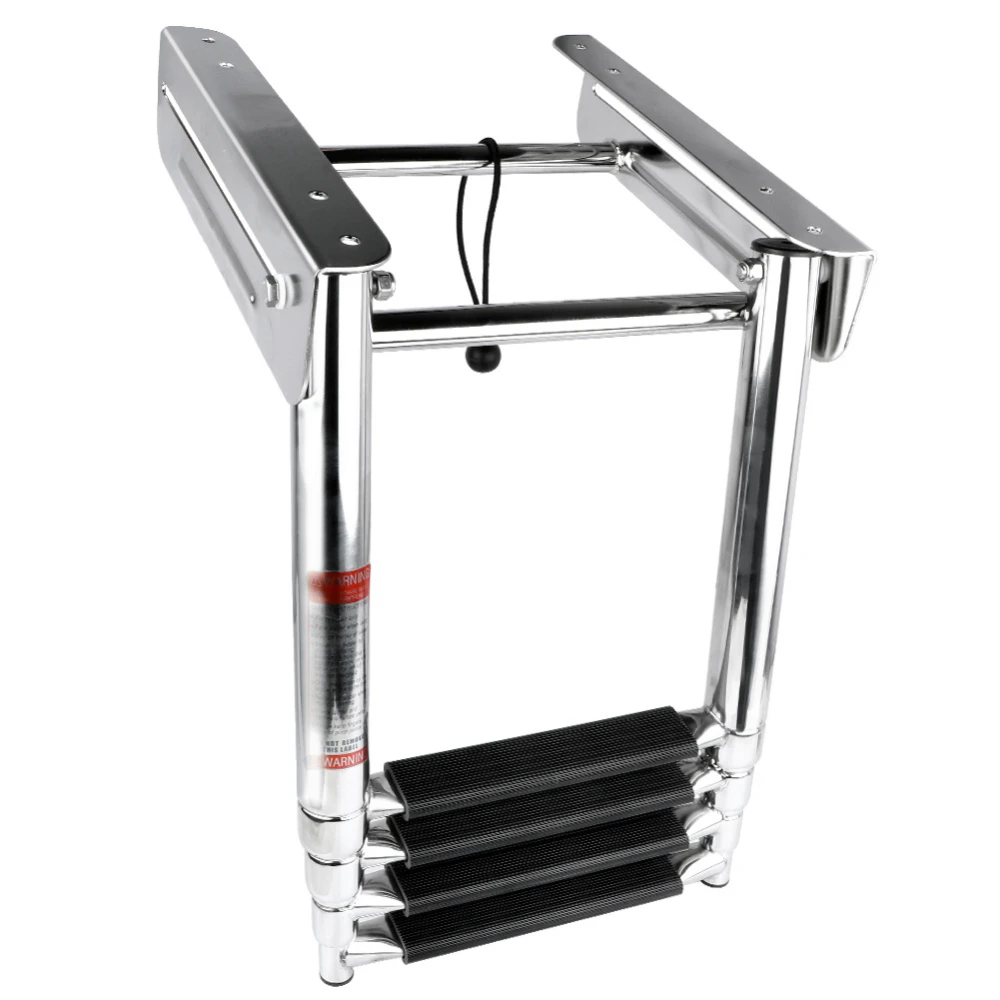 304 Stainless Steel Hidden Telescopic Boat Ladder Non-Slip Marine Boarding Ladder for Yacht Speedboat RV Hardware Accessory