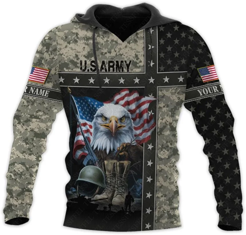 

Custom Name Cosplay Army Soldier Veteran Camo Tattoo Retro Vintage Tracksuit 3DPrint Pullover Harajuku Jacket Casual Hoodies X4