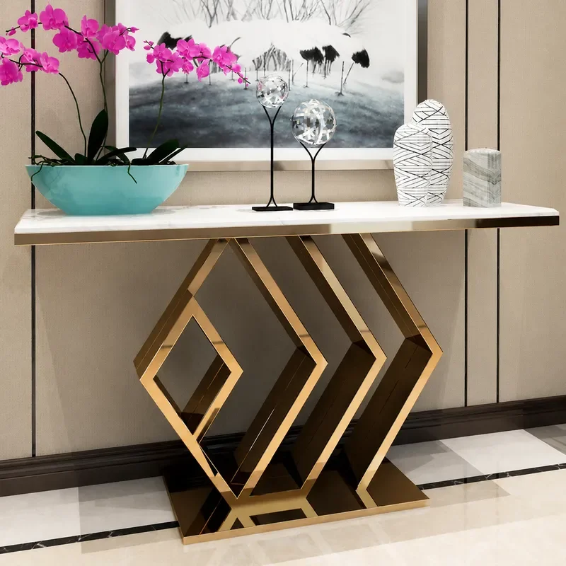 Modern Simple Console Table for Entryway Hallway Wall Mounted Decorative Cabinet End View Table for Corridor Aisle Storage