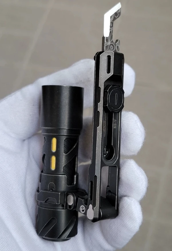 EDC SK03 Titanium Black Aging Set 14500 Lithium Battery Flashlight