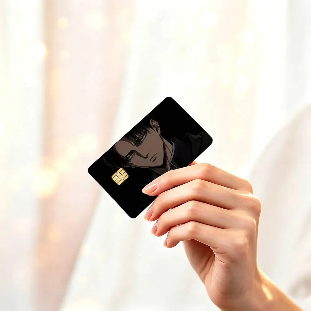 Levi Ackerman Attack on Titan  HD Waterproof Credit Card Stickers Silicone Decals For Chip Game Cards Gift