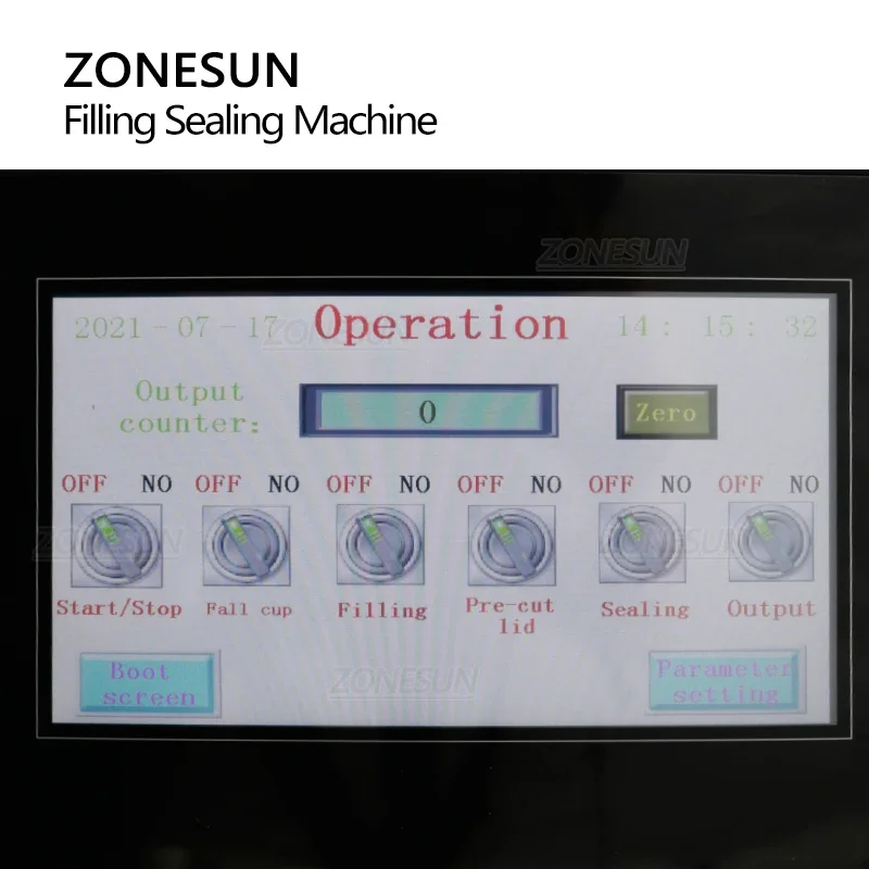 ZONESUN ZS-FS100 Macchina automatica per sigillare il riempimento dello yogurt FingIce Cream Honey Jelly Rotary Cup Discal