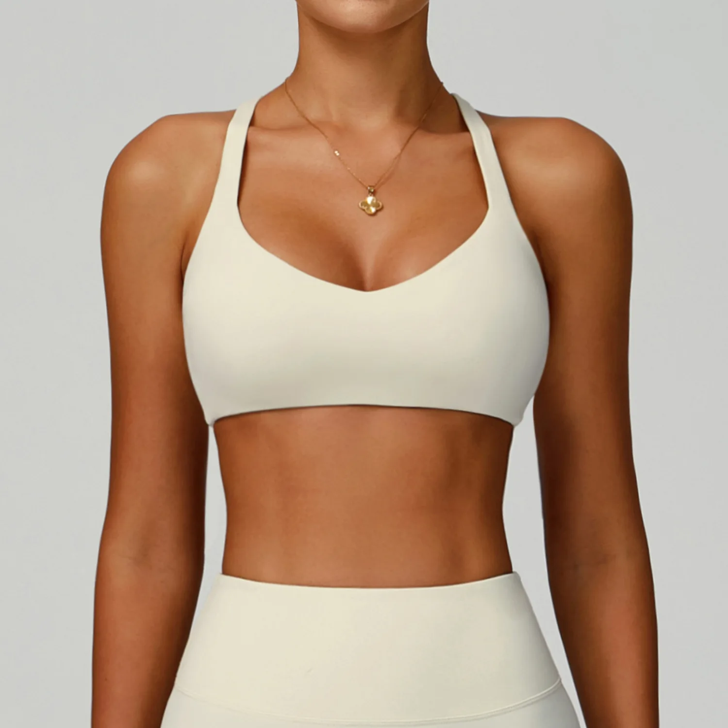 Sports Bra With Hollow Back Tight Fitting Gym Vest Women Clothes High-Strength Yoga Bra Shockproof Breathable Sport Underwear