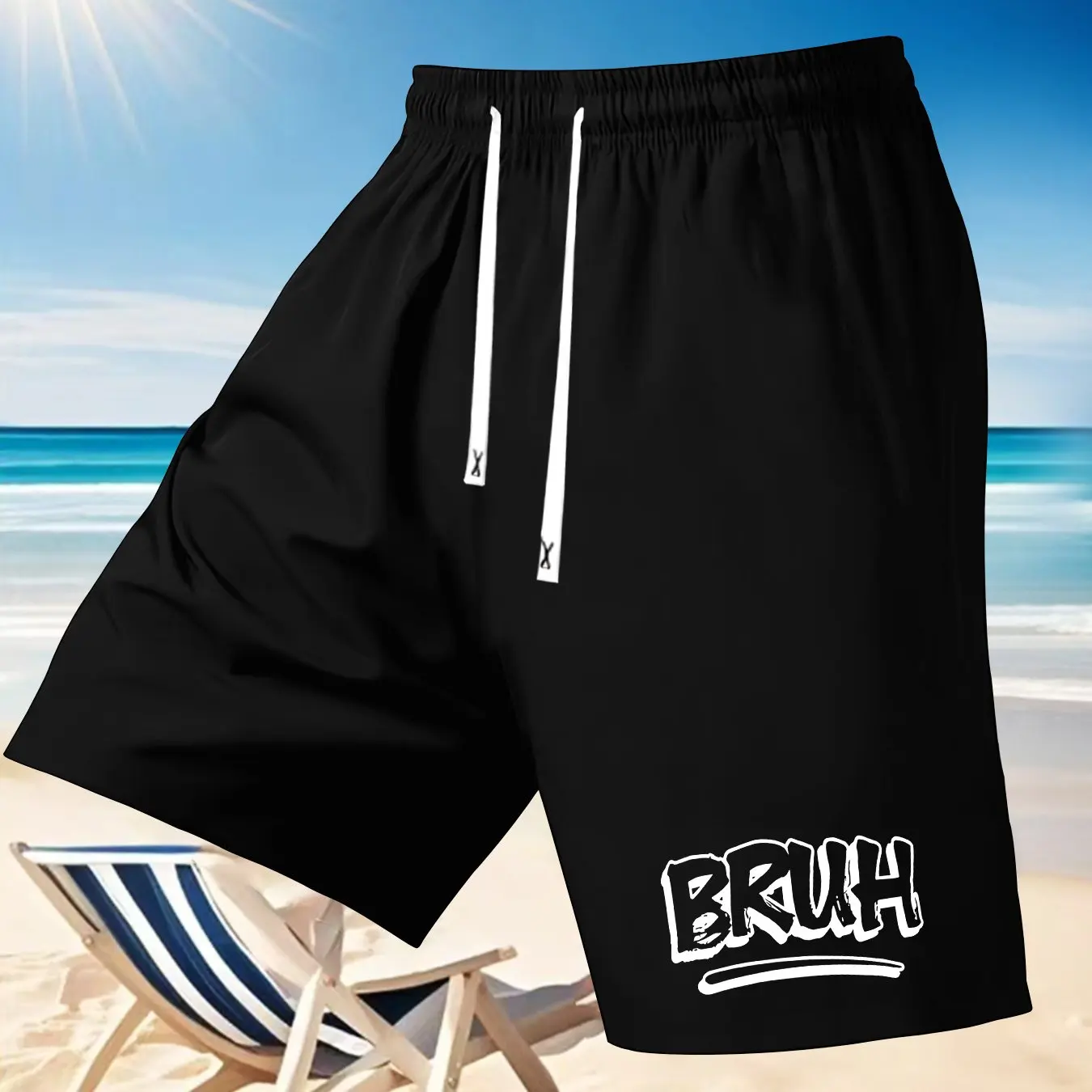 

Шорты в стиле отпуска, мужские летние дышащие пляжные брюки, мужские спортивные штаны, удобные универсальные повседневные брюки с принтом