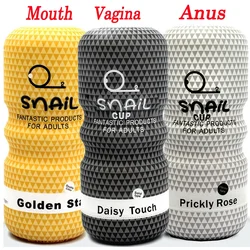 NEW Artificial Realistic Vagina Mouth Anal Pocket Pussy Deep Throat Male Masturbator Erotic Silicone 4D Sex Toys for Men Adults