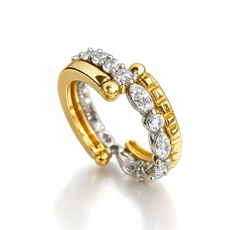 Cameo Jewelry 925 Silver Jewelry Folding Universe Ring Synthetic Zircon Multiple Wearing Styles Fashion Gold Plated Rings