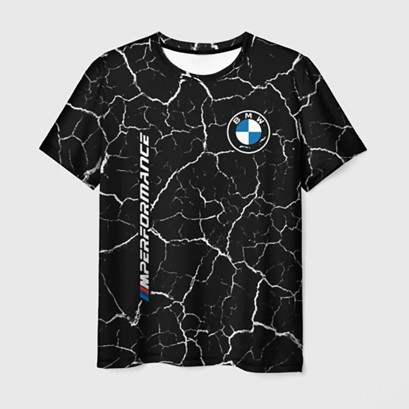 

ew Fashion BMW Logo 3D Printed Pattern Motorcycle Racing Sports Shirt Summer Short Sleeved Round Neck Comfortable T-shirt