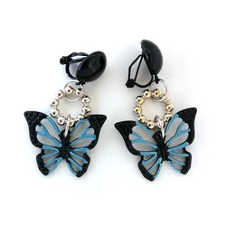 Black Butterfly Earrings No Hole Ear Clips Butterfly Clip Earring Without Piercing Minimalist Earrings Jewelry CEjA083