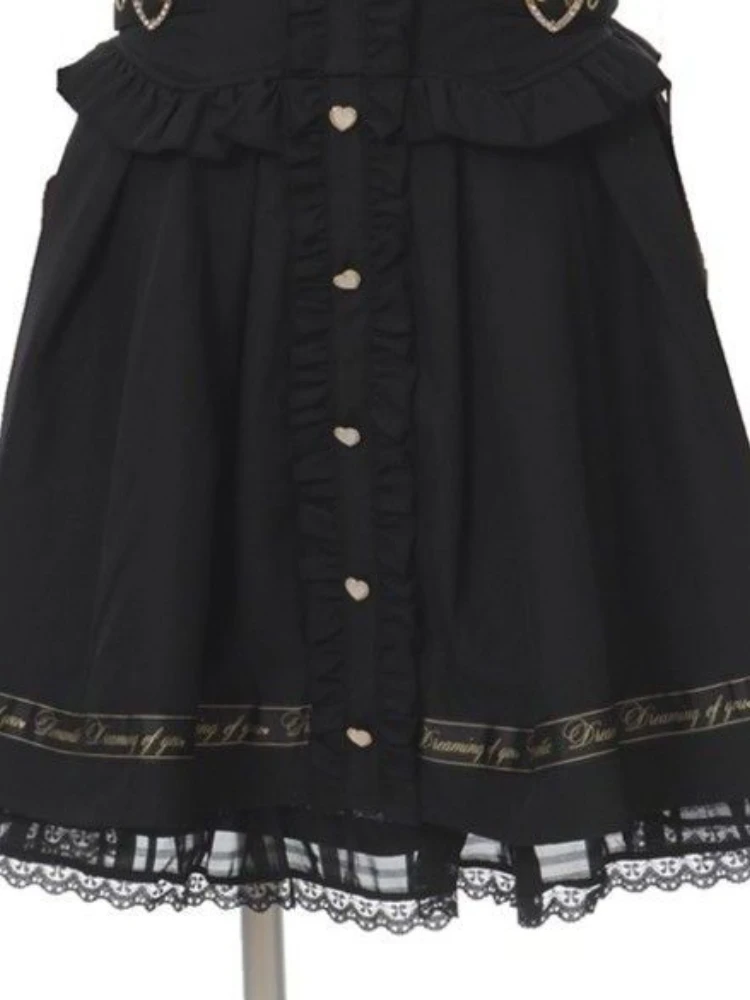 Japanese Lolita High Waist Mini Suspender Skirt Women Y2k Aesthetic Sweet Solid Streetwear Gothic Jk Saia Feminina Harajuku Jupe