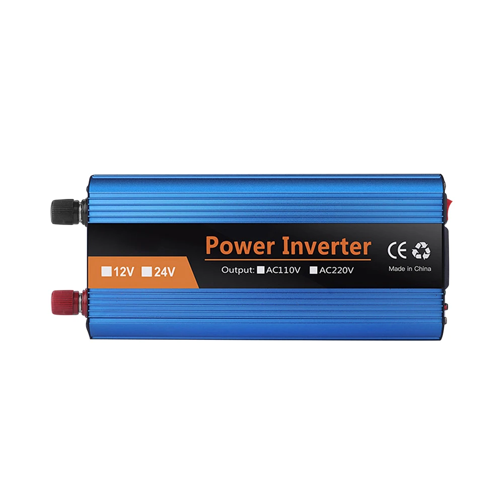 Convenient and Efficient 2000W Pure Sine Wave Power Inverter DC 12V to AC 110V 120V Blue Color Input/Output Voltage Display