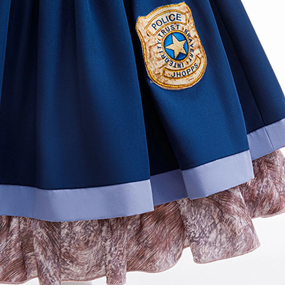 ديزني زوتوبيا 2 جودي هوبس تأثيري فستان الأميرة الفتيات ضابط الأرنب دور اللعب فستان الأطفال كرنفال حفلة عيد ميلاد زي