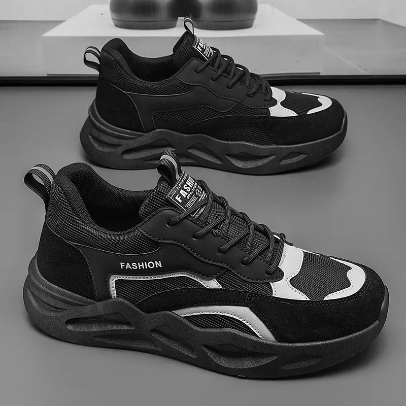 

Кроссовки мужские кроссовки модные удобные дышащие противоскользящие уличные спортивные туфли повседневная обувь на толстой подошве с сеткой на шнуровке