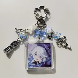 Handmade Furina Inspired Beaded Keychain Bow, Star Jewelry