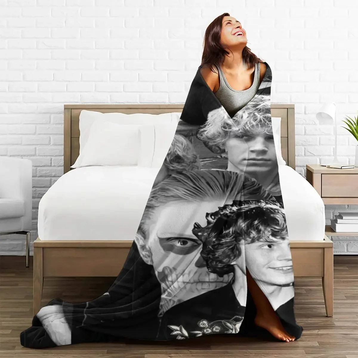 

Plaid Baby Blankets Fleece Spring Autumn Multifunction Warm Throw for Bed Outdoor Bedding Throws Evan Peters Movie Actor