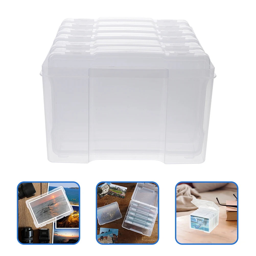 

Photo Storage Box ganizer Small Containers for Cards Pictures Greeting Card Keeper Plastic Photo Boxes Storage