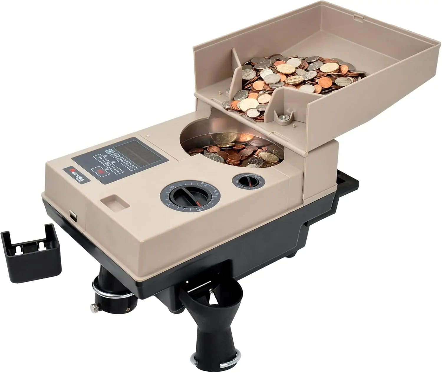 

Compact & Portable Coin Counter/Off-Sorter (C500), Tan, Black