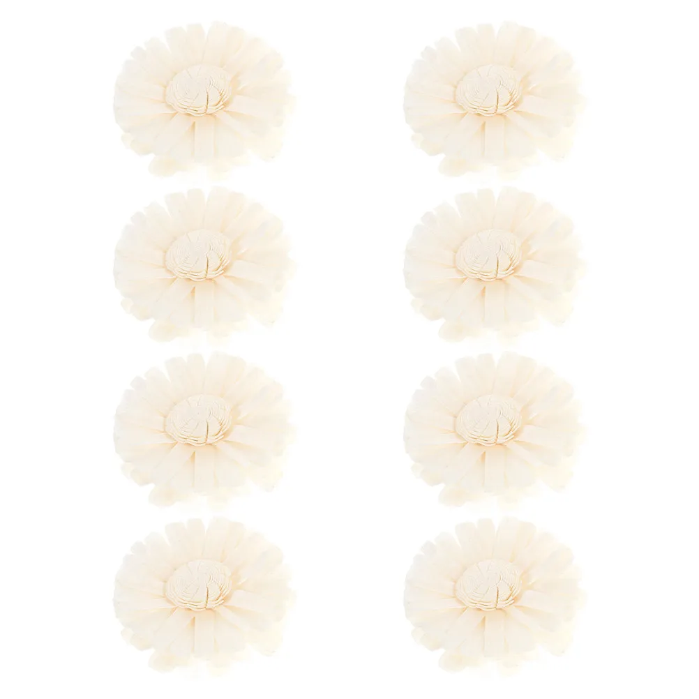 8Pcs Floral Diffuser Sola Chrysanthemum Artificial Flowers Decorative Aromatherapy Sticks Natural Wood Replacement Home