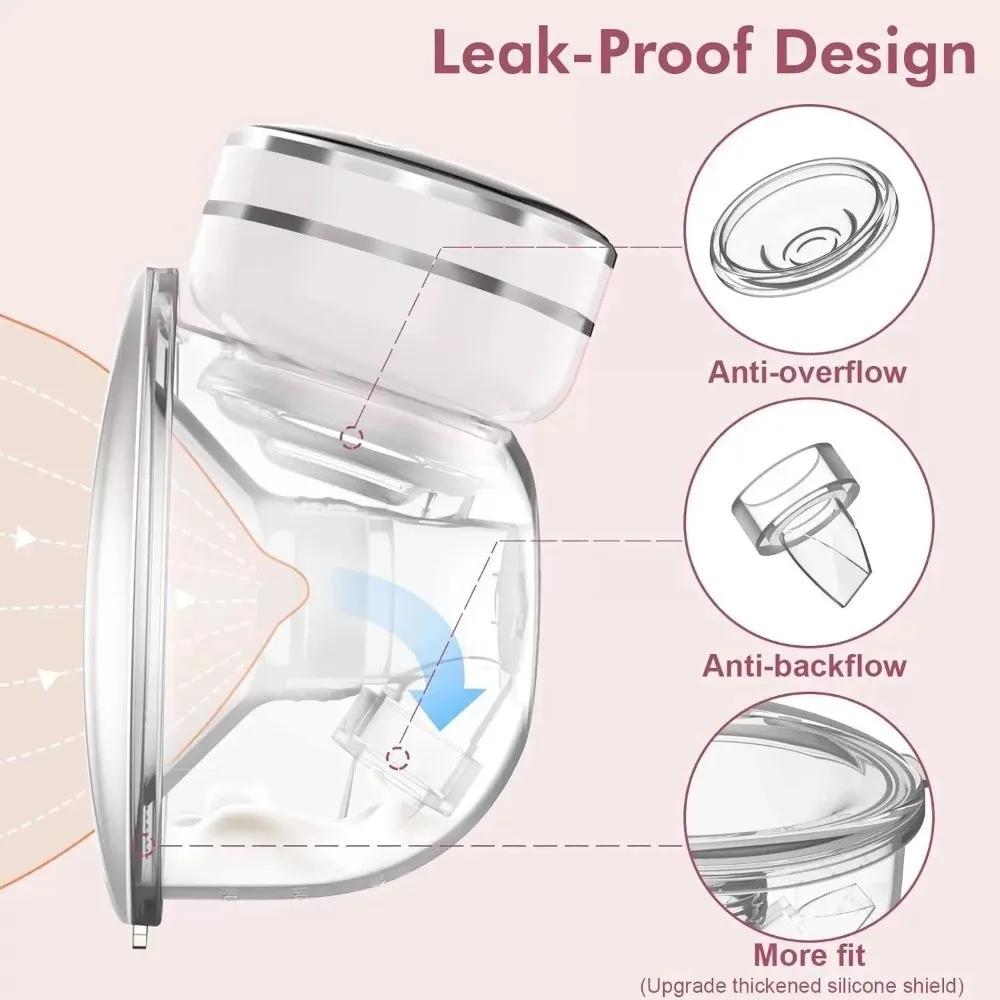 

180ML Capacity Electric Breast Pump Intelligent Integrated Massage Painless Hands Free Breast Pump High Suction