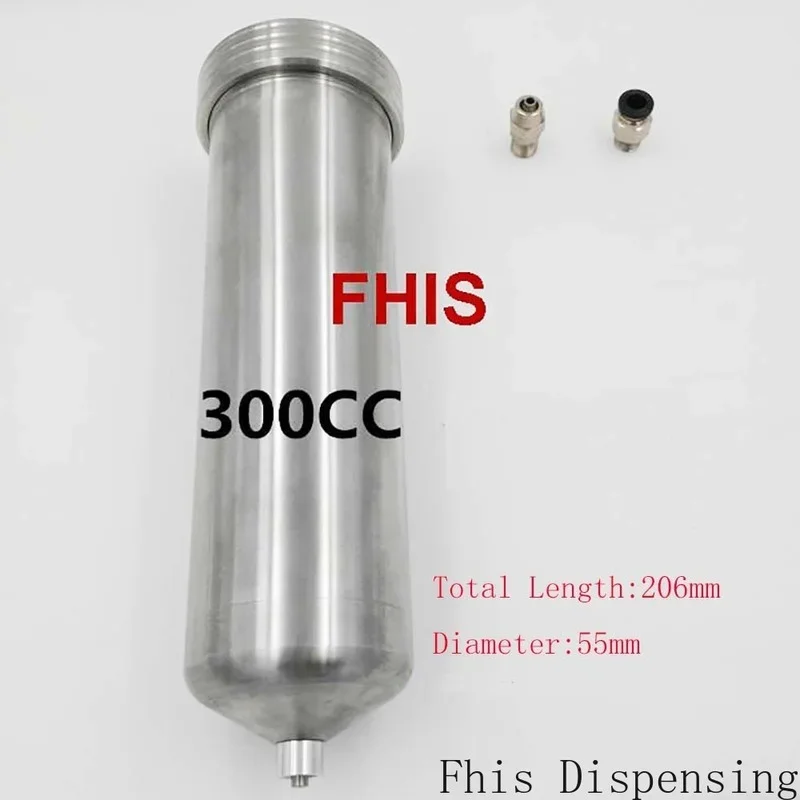 Corrosion Resistant Stainless Steel Cones 300cc Metal Dispensing Syringe Steel Cones Threaded Luer Lock Taper