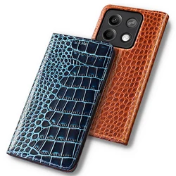 Flip Case For XIAOMI Redmi Note 12 12S 13 Pro Plus 5G Crocodile Pattern Magnetic Cover Cowhide Genuine Leather Wallet Covers