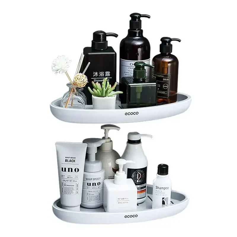 Corner Bathroom Organizer Shelf Shampoo Cosmetic Storage Rack Wall Mounted Kitchen Household Items Bathroom Accessories