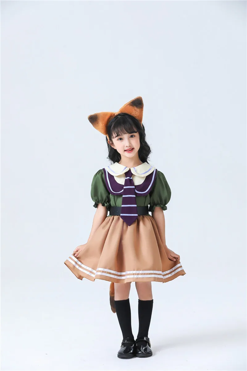 In magazzino Fox Dress Costume Cosplay Halloween Kid Adult Cute Girl Stage Performance costumi per feste di carnevale