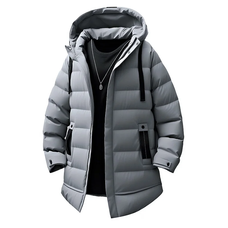 

Winter New Arrivals Mid-length Men Parkas Fashion Thicken Warm Cotton Coats Outdoor Casual All-match Male Clothes Quality Hooded