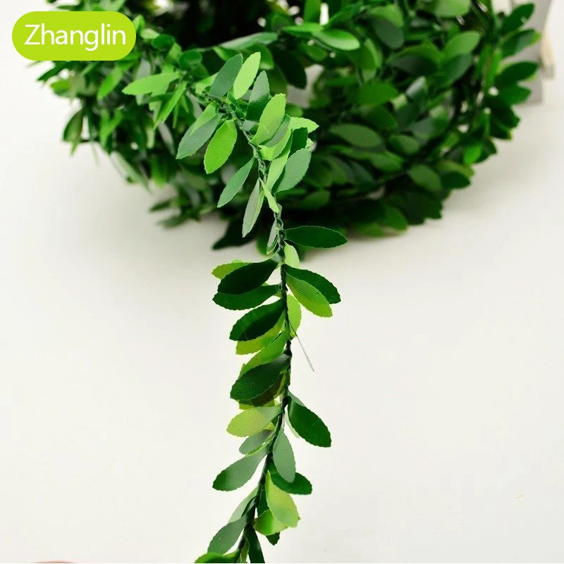 750cm Artificial Plant Christmas Wire Rattan Plastic Woven Handmade Fake Vine Festival Party Furniture Decoration Ivy Green