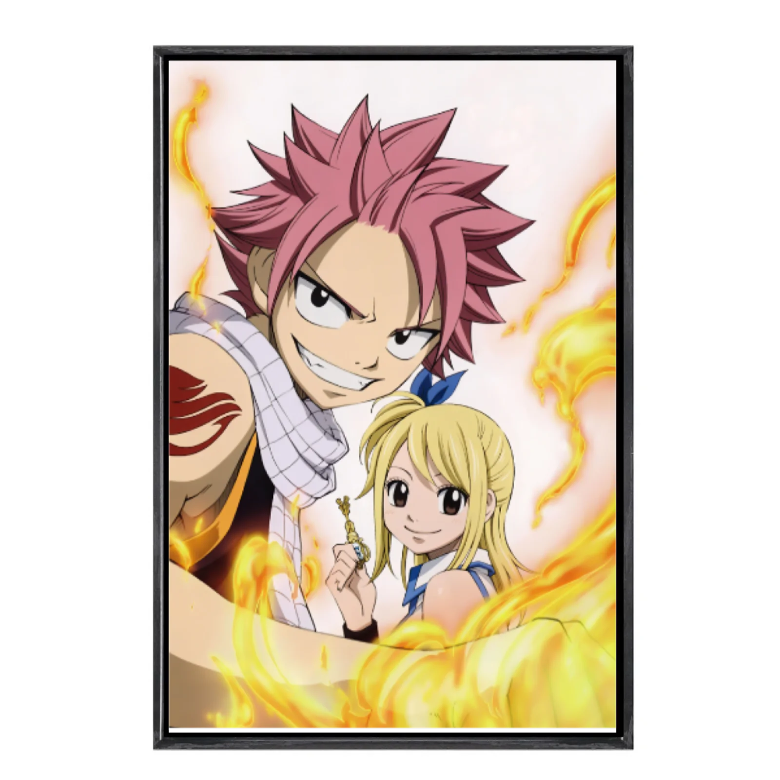 

Японская манга, многоразмерный холст, постер в двойной рамке, настенное искусство, сказочный хвост, домашний декор для гостиной, спальни