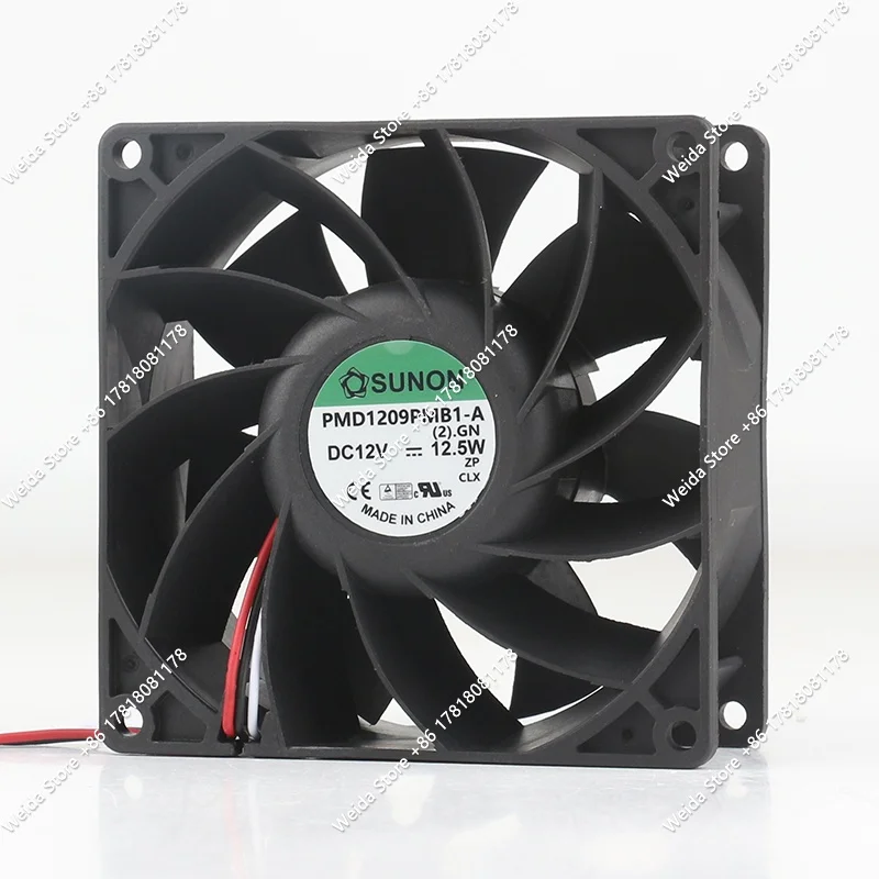 New Sunon 5V 24V 48V AC EC 9038 90X90X38MM 9CM Three-wire Double ball bearing Power Server PMD1209PMB1-A cooling fan DC12V 12.5W