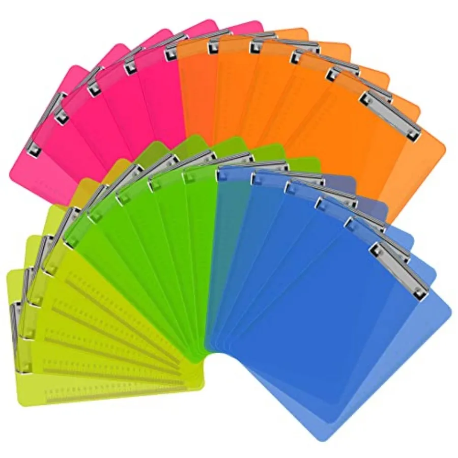

Clipboards Plastic Clipboards Low Profile Clip Standard A4 Letter Size Assorted for Classroom and Office Use