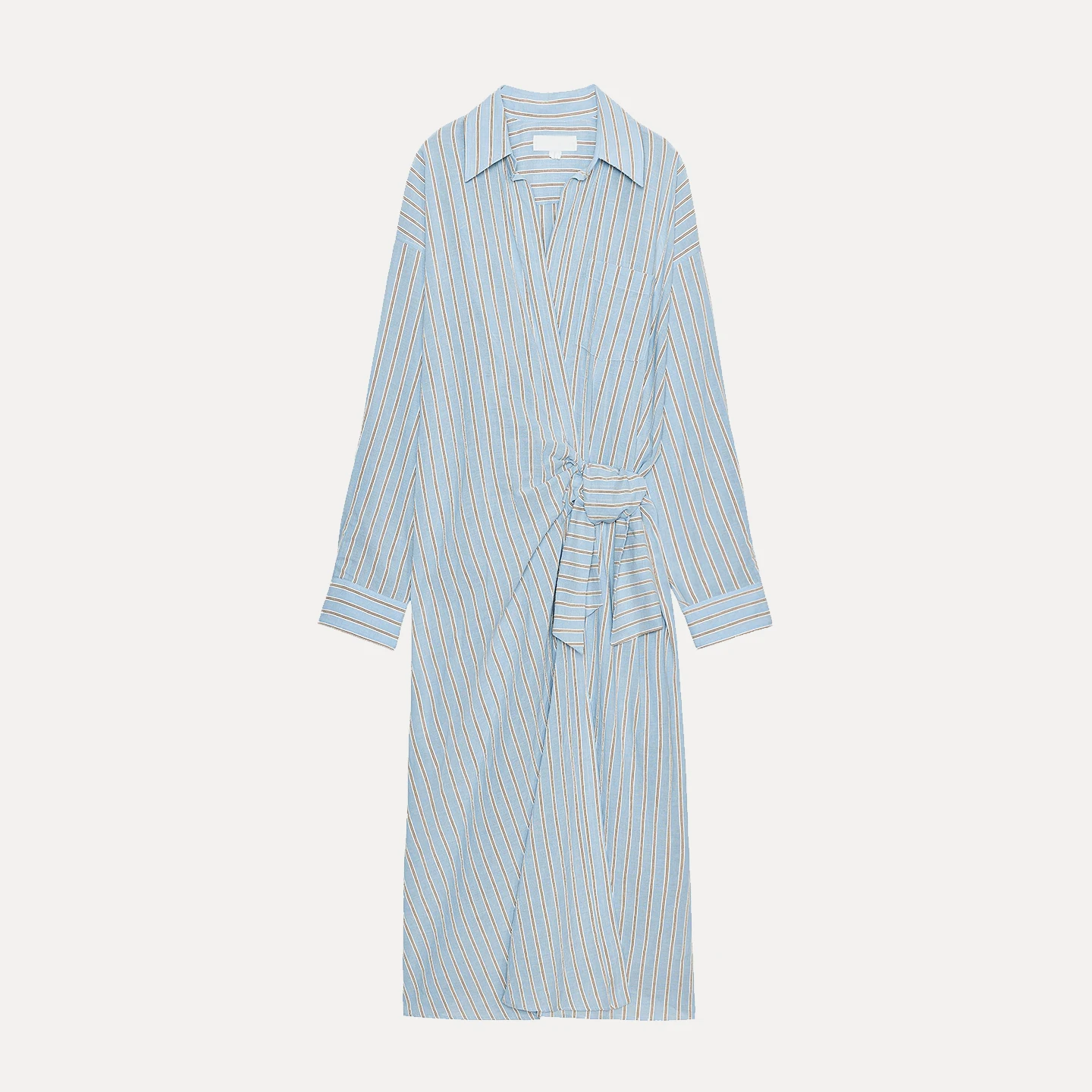 فستان نسائي أنيق من زادايت بتصميم مخطط وصف أزرار مزدوج، متعدد الاستخدامات وذو طابع شخصي، إصدار جديد لعام 2025 من ألياف البولي...