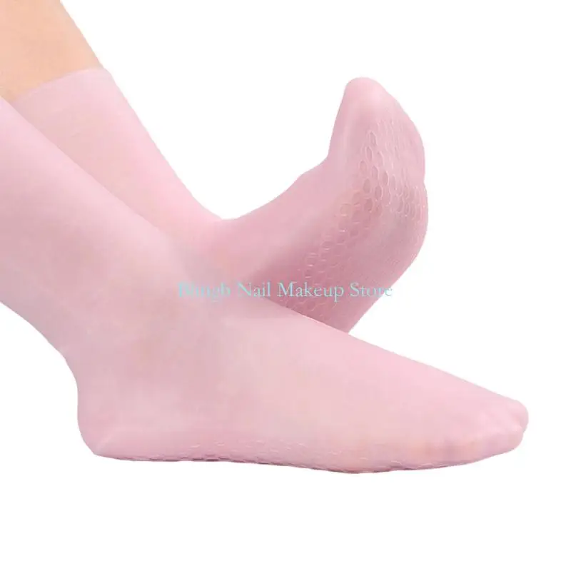 

28TA 1 Pair Silicone Socks for Dry Cracked Feet Design for Women and Men Moisturizing Socks Thickened Foot Care Pedicure
