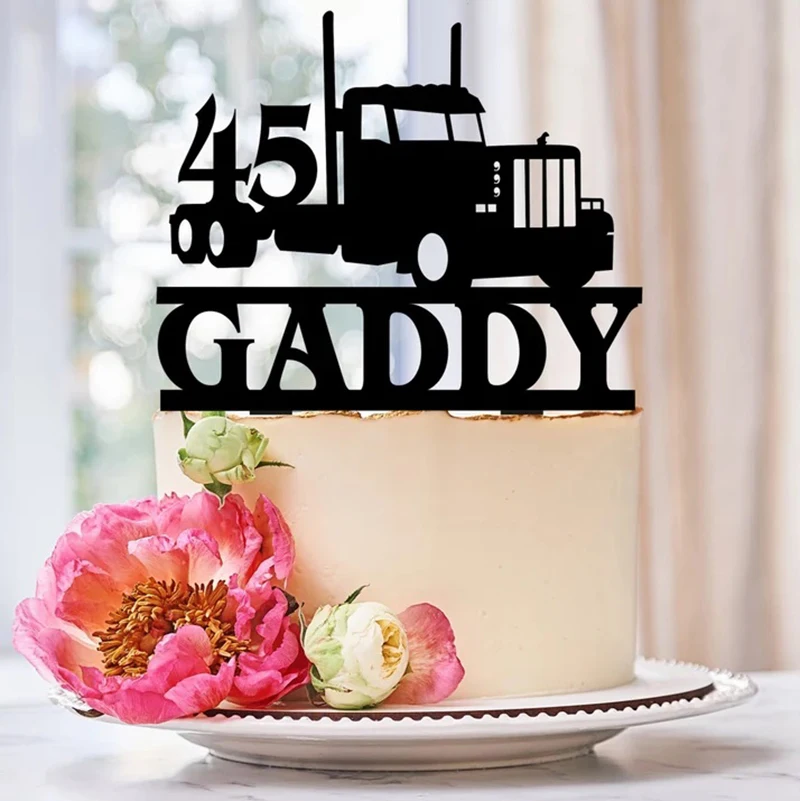 Personalized Birthday Truckers Cake Topper Trucker Birthday Cake Topper Driver Cake Topper Trucker Party Trucker Decor