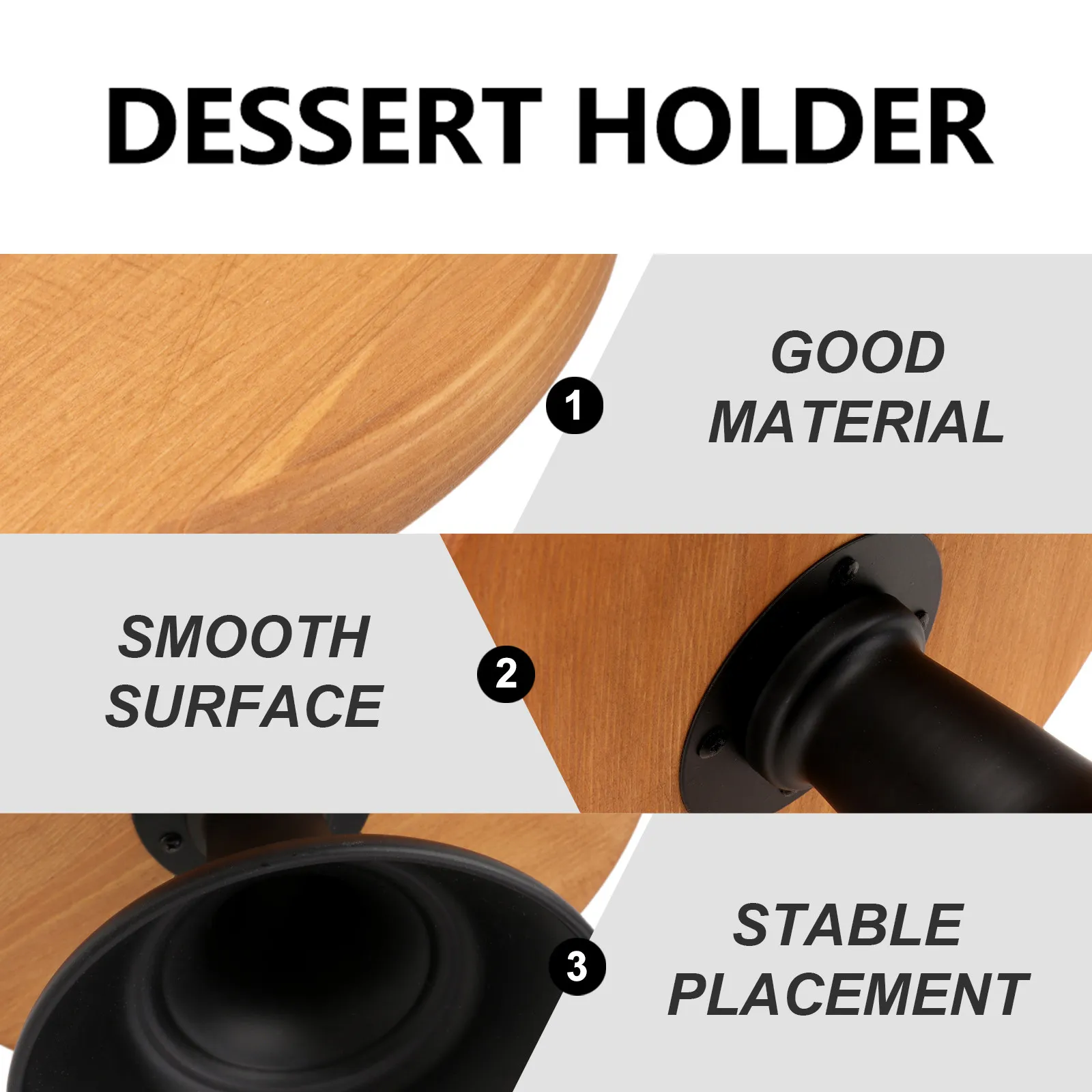

1Pcs Wooden Dessert Tray Brown Creative Cake Holder Party Serving Stand Banquet Cake Display Storage Plate Dessert Holder